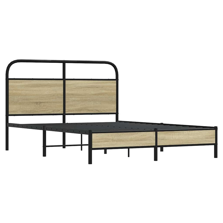 Bedframe zonder matras bewerkt hout sonoma eikenkleur 120x190cm