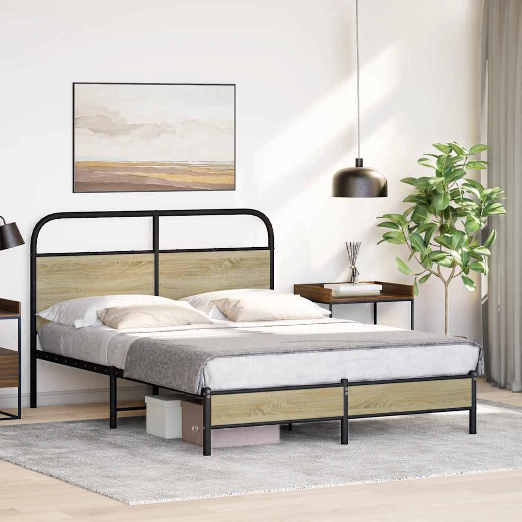 Bedframe zonder matras bewerkt hout sonoma eikenkleur 120x190cm