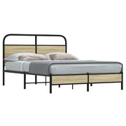 Bed frame without mattress treated wood Sonoma oak color 120x190cm