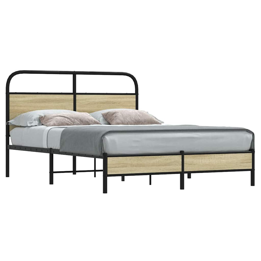 Bedframe zonder matras bewerkt hout sonoma eikenkleur 120x200cm