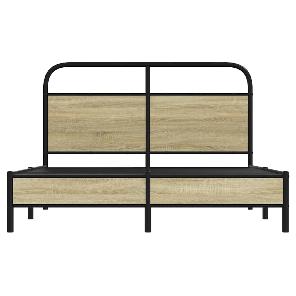 Bedframe zonder matras bewerkt hout sonoma eikenkleur 135x190cm