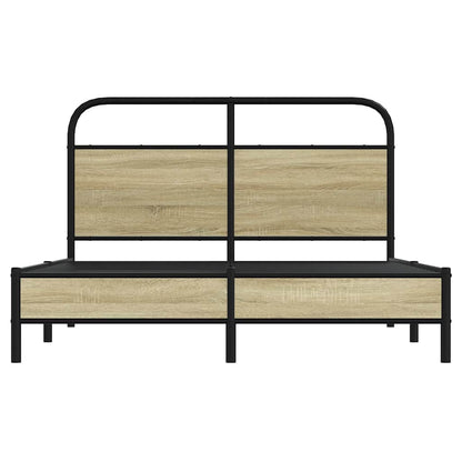 Bedframe zonder matras bewerkt hout sonoma eikenkleur 135x190cm