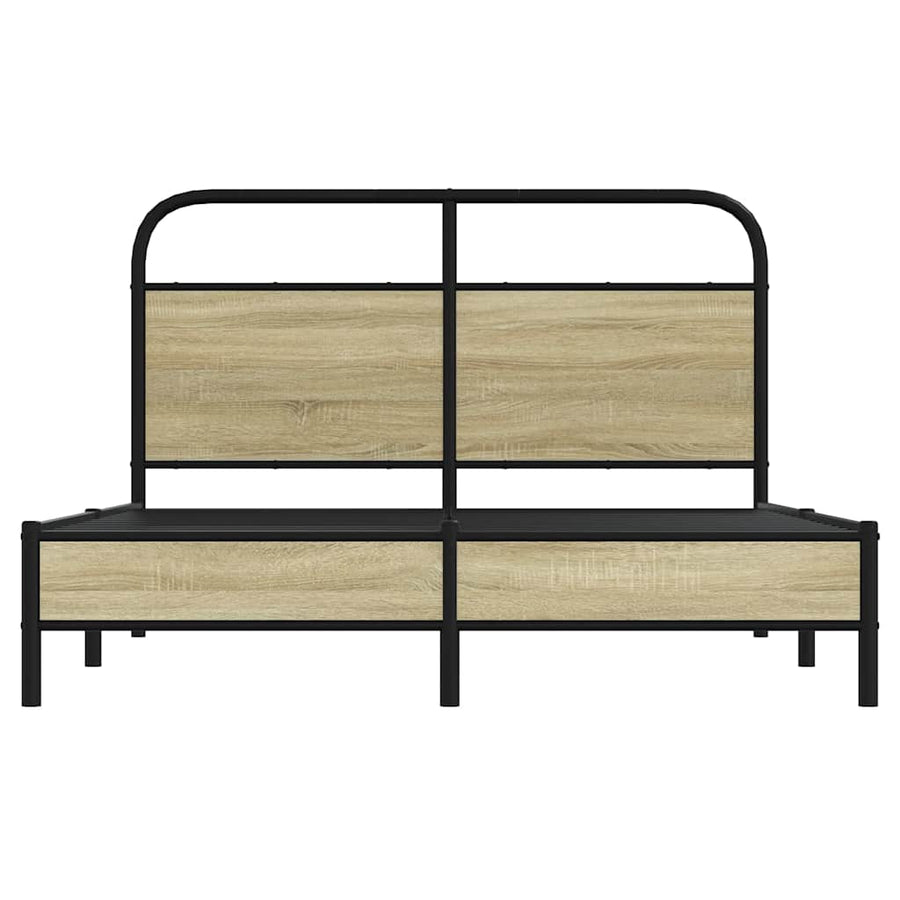 Bedframe zonder matras bewerkt hout sonoma eikenkleur 135x190cm