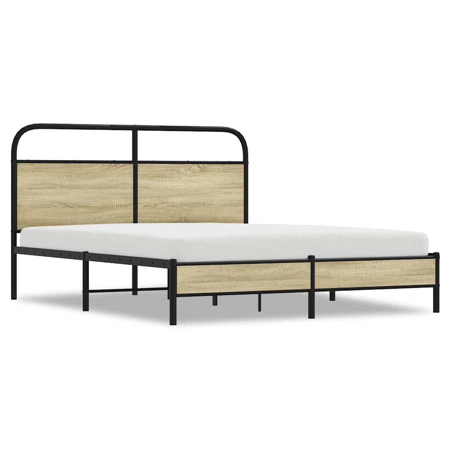 Bedframe zonder matras bewerkt hout sonoma eikenkleur 150x200cm