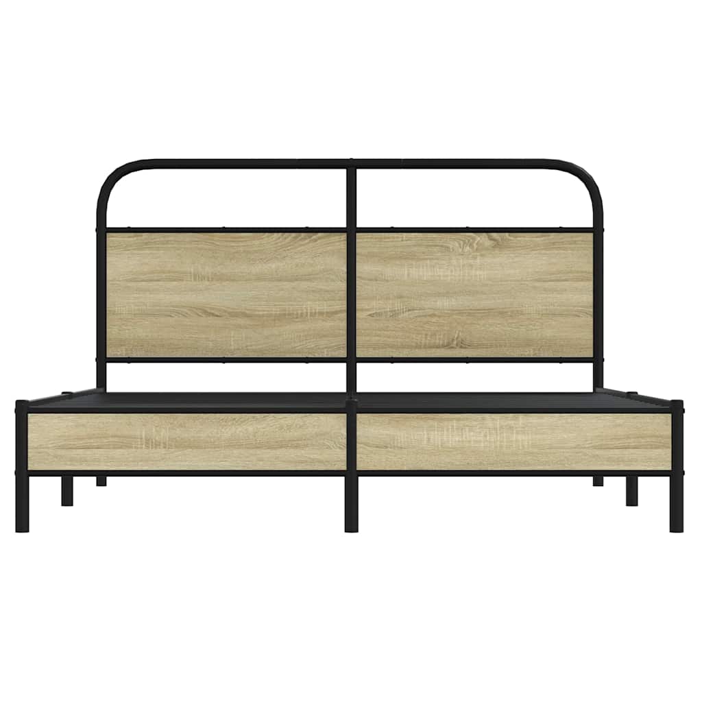 Bedframe zonder matras bewerkt hout sonoma eikenkleur 150x200cm