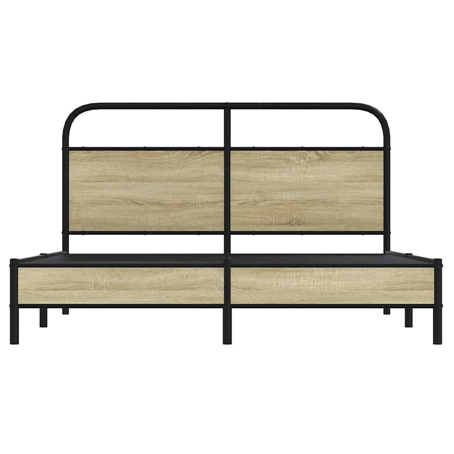 Bedframe zonder matras bewerkt hout sonoma eikenkleur 150x200cm