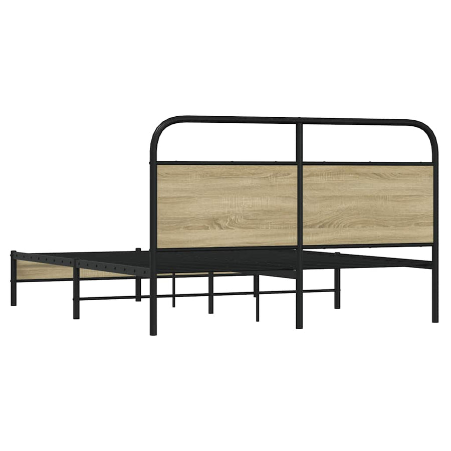 Bedframe zonder matras bewerkt hout sonoma eikenkleur 150x200cm