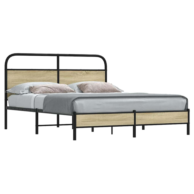 Bedframe zonder matras bewerkt hout sonoma eikenkleur 160x200cm