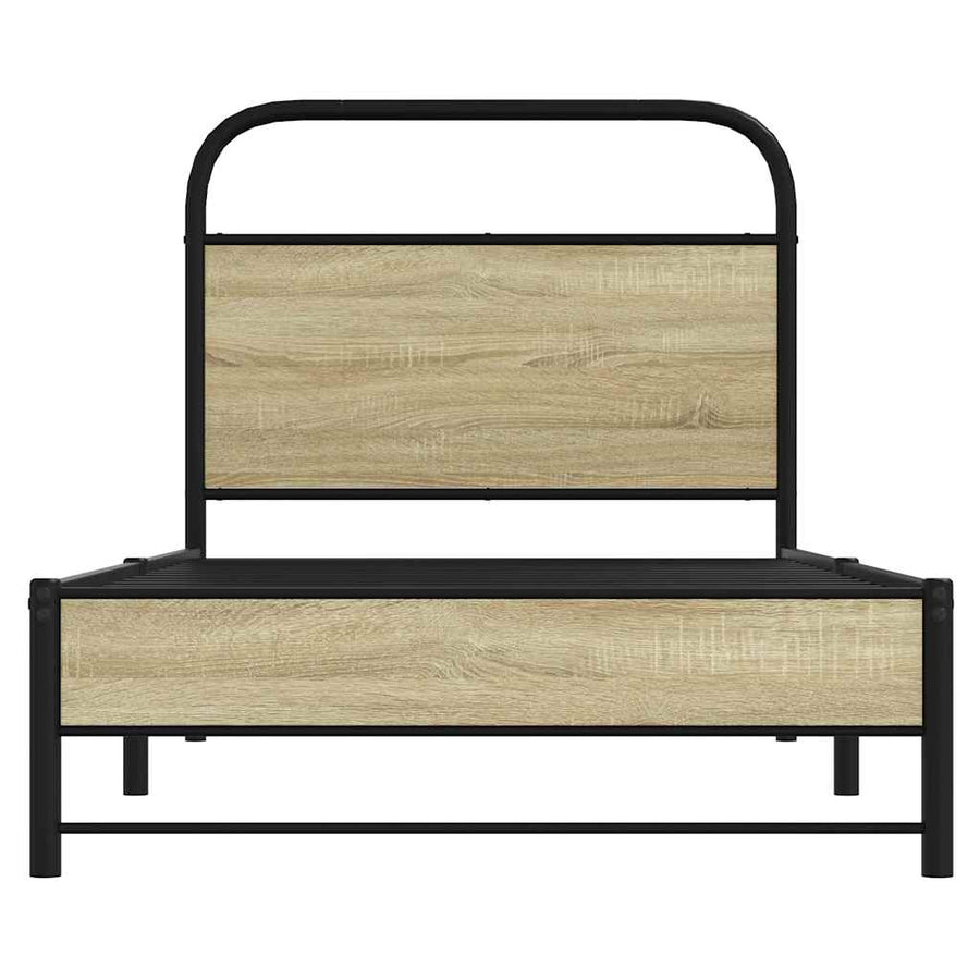 Bedframe zonder matras bewerkt hout sonoma eikenkleur 75x190 cm