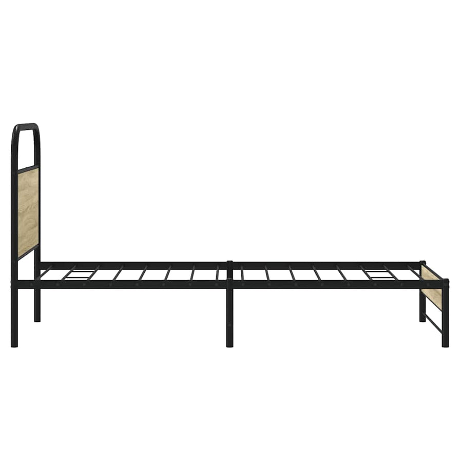 Bedframe zonder matras bewerkt hout sonoma eikenkleur 75x190 cm