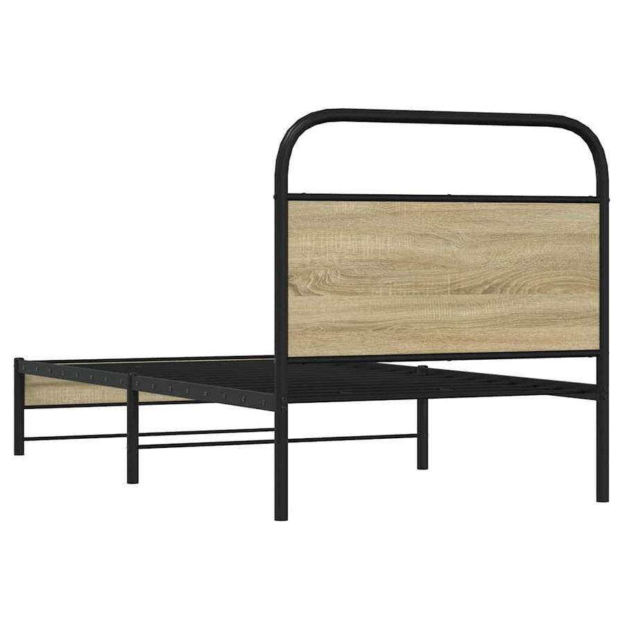 Bedframe zonder matras bewerkt hout sonoma eikenkleur 75x190 cm
