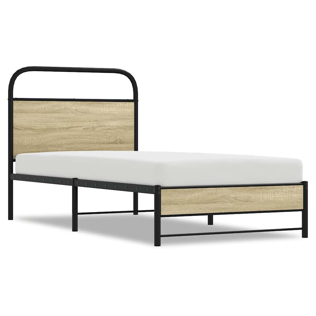Bedframe zonder matras bewerkt hout sonoma eikenkleur 80x200 cm