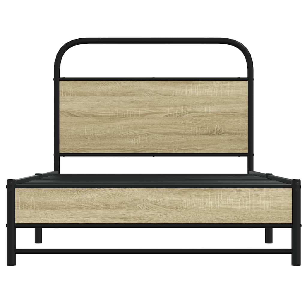 Bedframe zonder matras bewerkt hout sonoma eikenkleur 90x200 cm