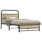 Bed frame without mattress treated wood Sonoma oak color 90x200 cm