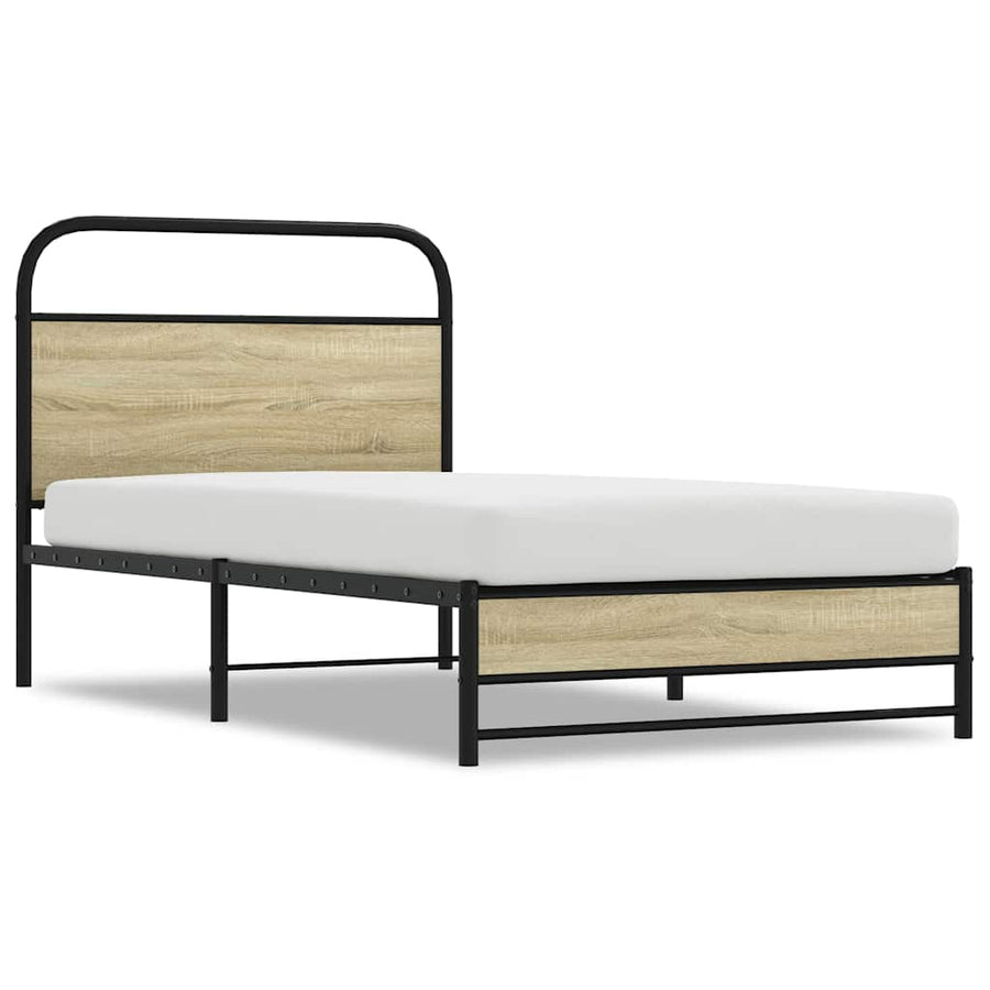 Bedframe zonder matras bewerkt hout sonoma eikenkleur 100x190cm