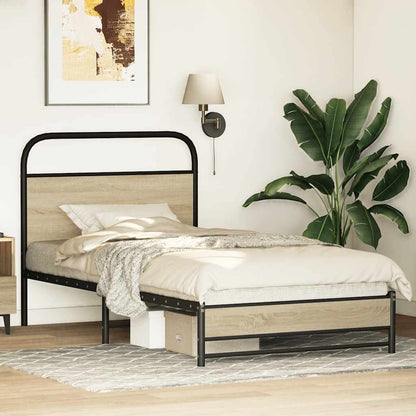 Bedframe zonder matras bewerkt hout sonoma eikenkleur 100x190cm