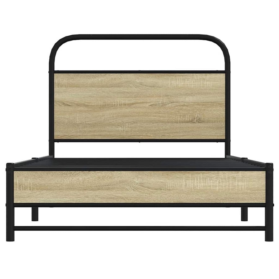 Bedframe zonder matras bewerkt hout sonoma eikenkleur 100x190cm