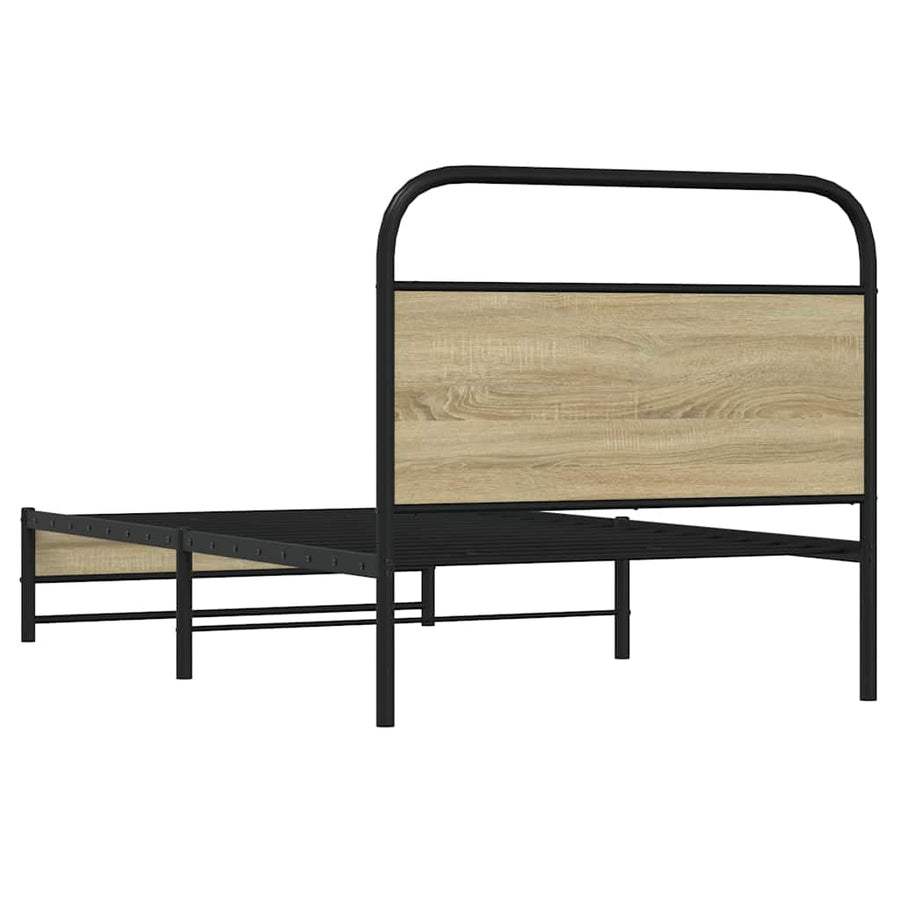 Bedframe zonder matras bewerkt hout sonoma eikenkleur 100x190cm