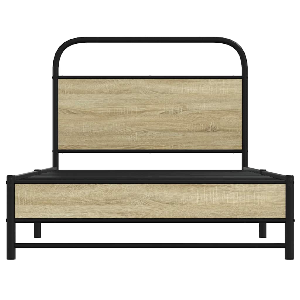 Bedframe zonder matras bewerkt hout sonoma eikenkleur 100x200cm