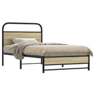 Bedframe 107x203 cm bewerkt hout sonoma eiken
