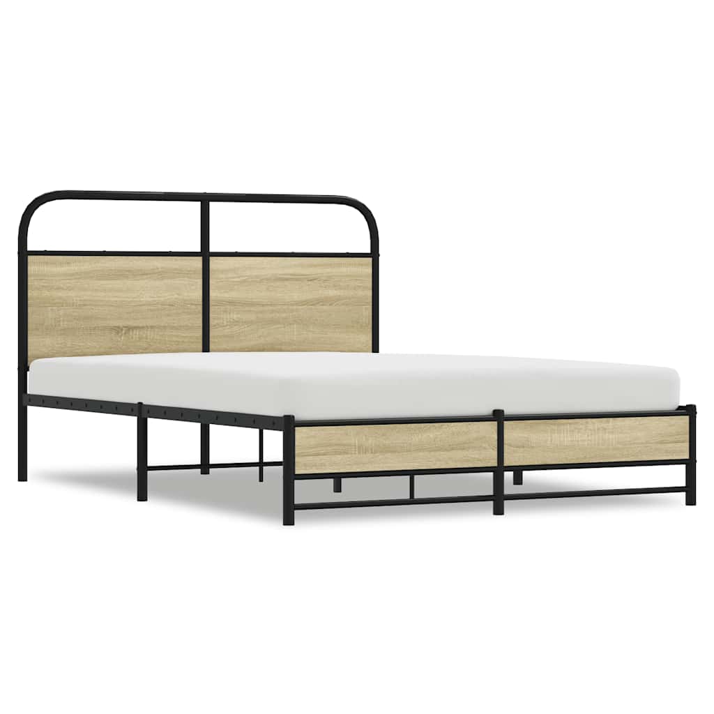 Bedframe zonder matras bewerkt hout sonoma eikenkleur 120x190cm