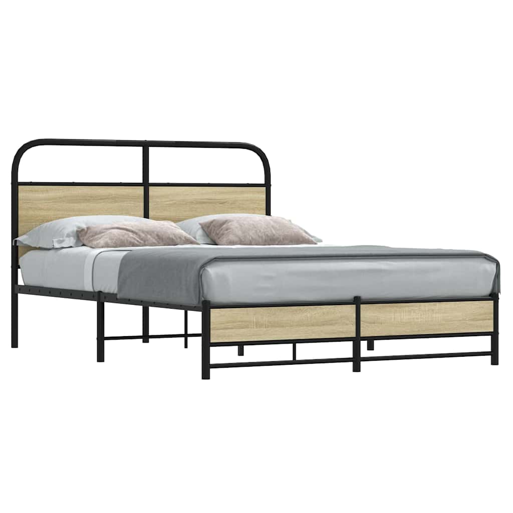 Bedframe zonder matras bewerkt hout sonoma eikenkleur 120x190cm