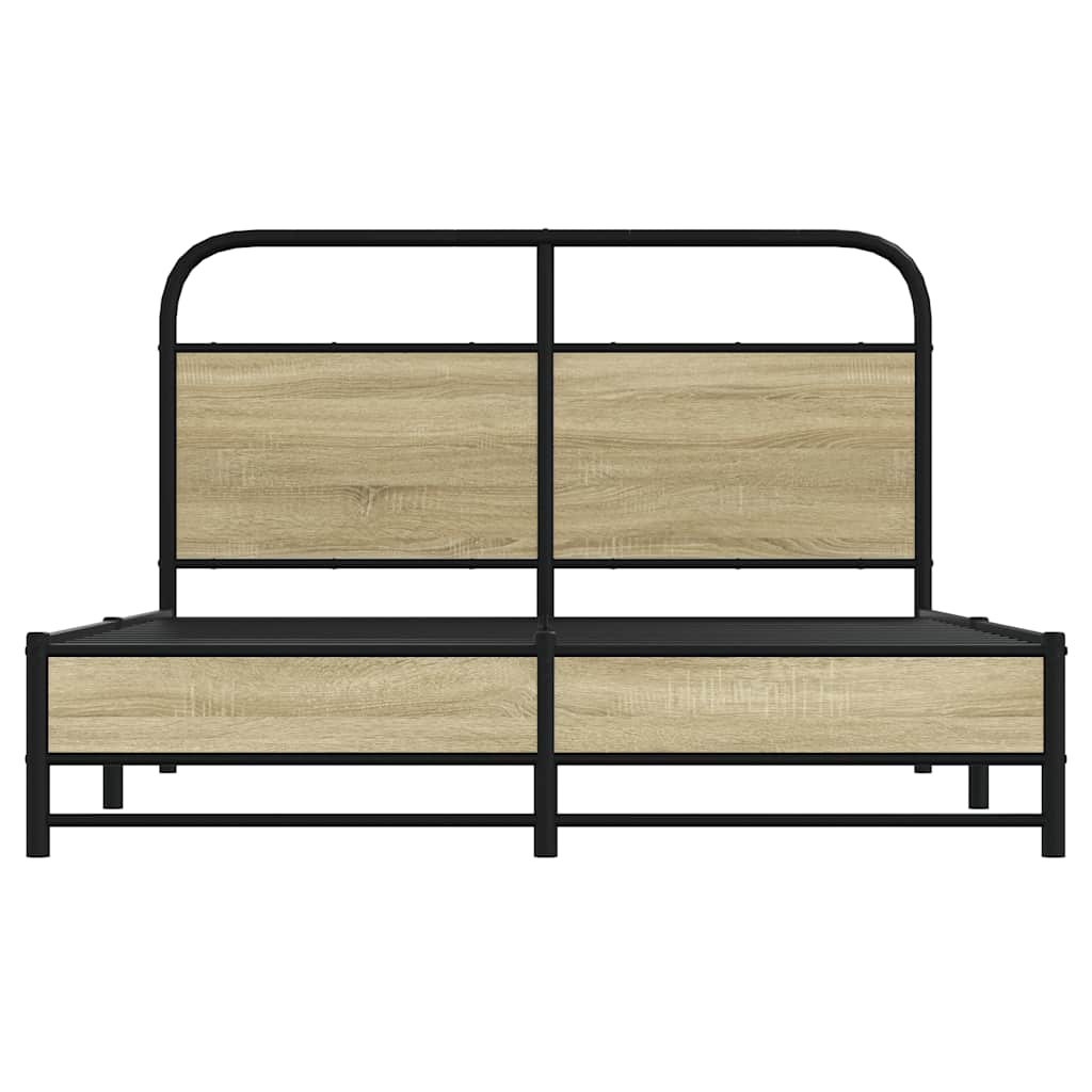 Bedframe zonder matras bewerkt hout sonoma eikenkleur 135x190cm