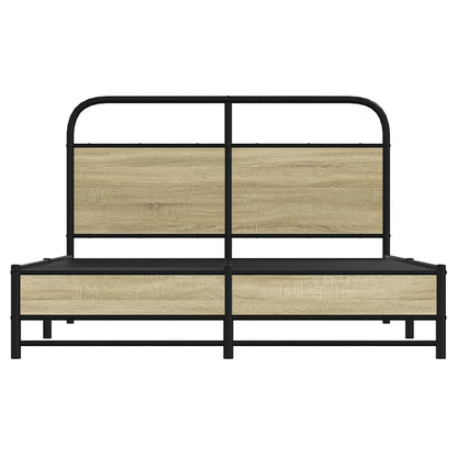 Bedframe zonder matras bewerkt hout sonoma eikenkleur 135x190cm