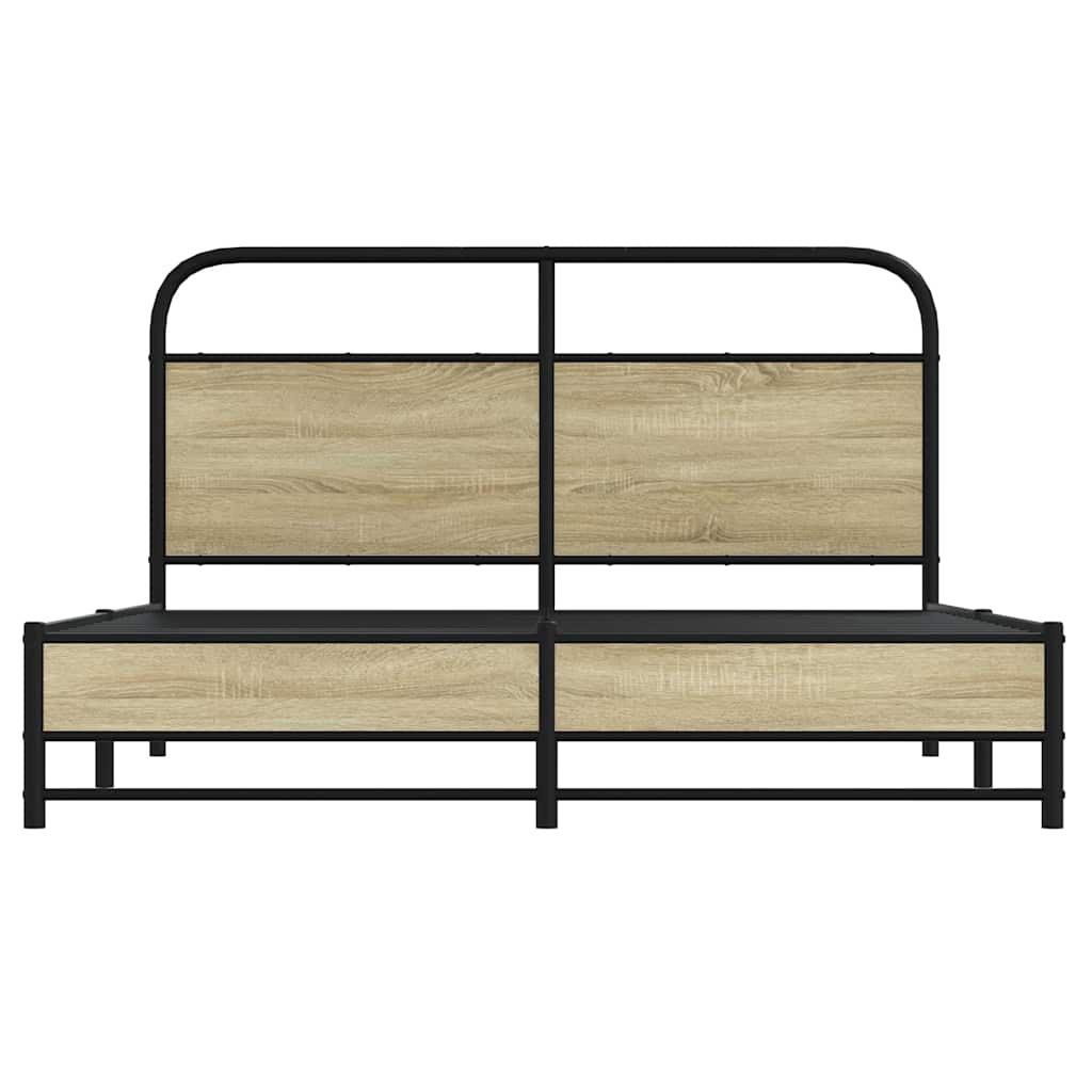 Bedframe zonder matras bewerkt hout sonoma eikenkleur 150x200cm