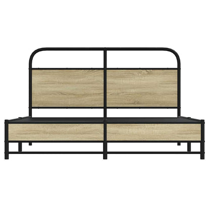 Bedframe zonder matras bewerkt hout sonoma eikenkleur 150x200cm