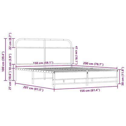 Bedframe zonder matras bewerkt hout sonoma eikenkleur 150x200cm