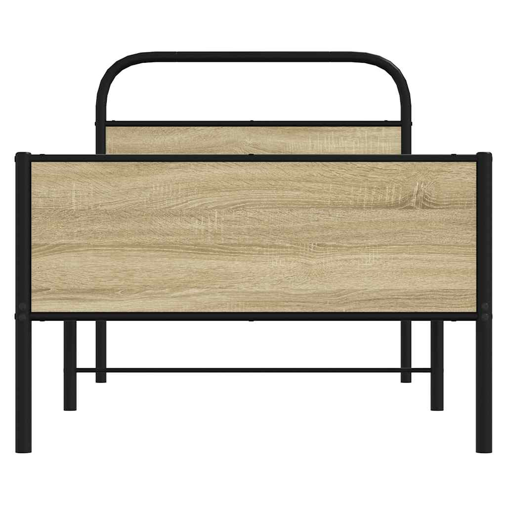 Bedframe zonder matras bewerkt hout sonoma eikenkleur 75x190 cm