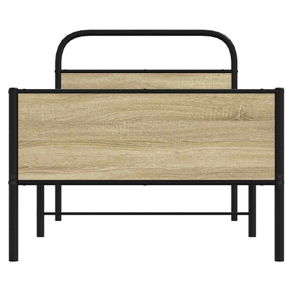 Bedframe zonder matras bewerkt hout sonoma eikenkleur 75x190 cm