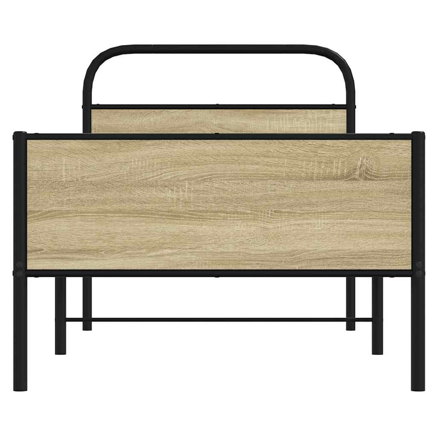 Bedframe zonder matras bewerkt hout sonoma eikenkleur 75x190 cm