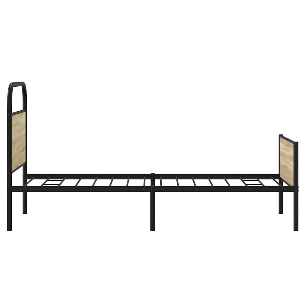 Bedframe zonder matras bewerkt hout sonoma eikenkleur 75x190 cm