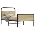 Bedframe zonder matras bewerkt hout sonoma eikenkleur 75x190 cm