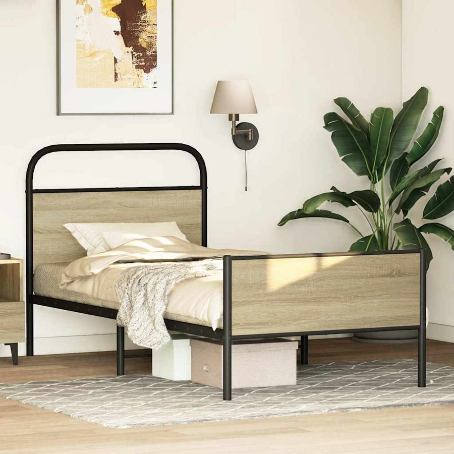 Bedframe zonder matras bewerkt hout sonoma eikenkleur 80x200 cm