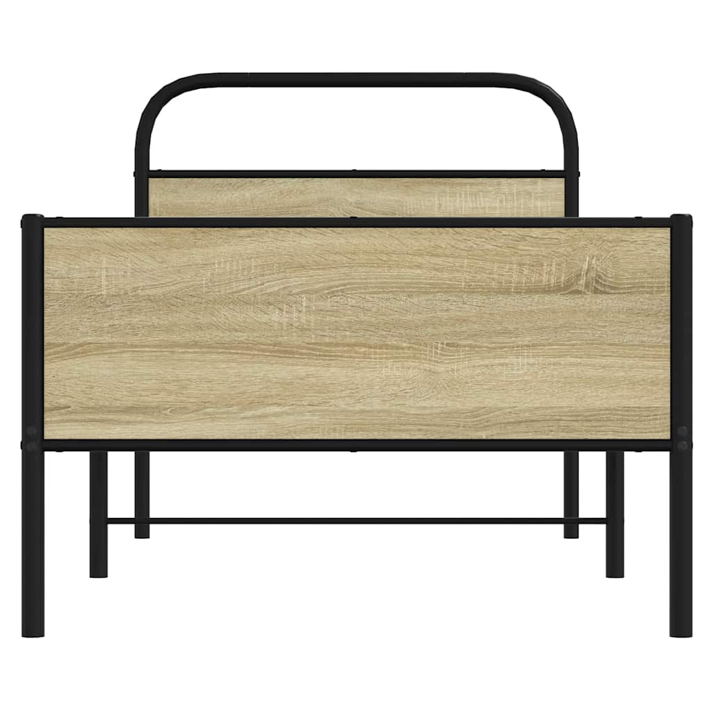 Bedframe zonder matras bewerkt hout sonoma eikenkleur 80x200 cm