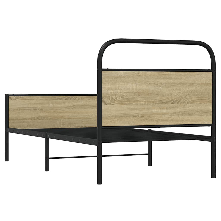 Bedframe zonder matras bewerkt hout sonoma eikenkleur 80x200 cm