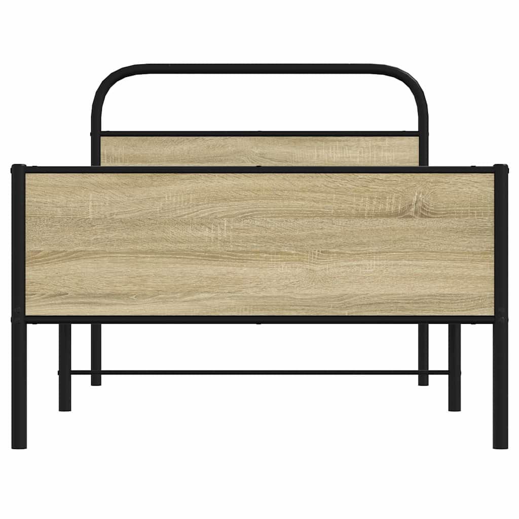 Bedframe zonder matras bewerkt hout sonoma eikenkleur 90x200 cm