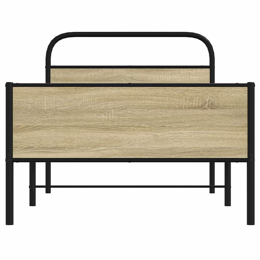 Bedframe zonder matras bewerkt hout sonoma eikenkleur 90x200 cm