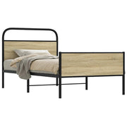 Bed frame without mattress treated wood Sonoma oak color 90x200 cm
