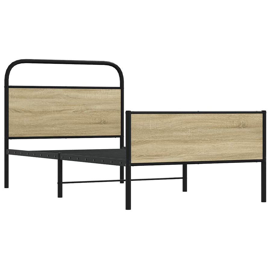 Bedframe zonder matras bewerkt hout sonoma eikenkleur 100x190cm