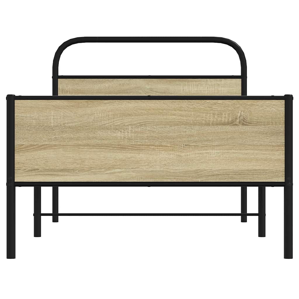 Bedframe zonder matras bewerkt hout sonoma eikenkleur 100x190cm