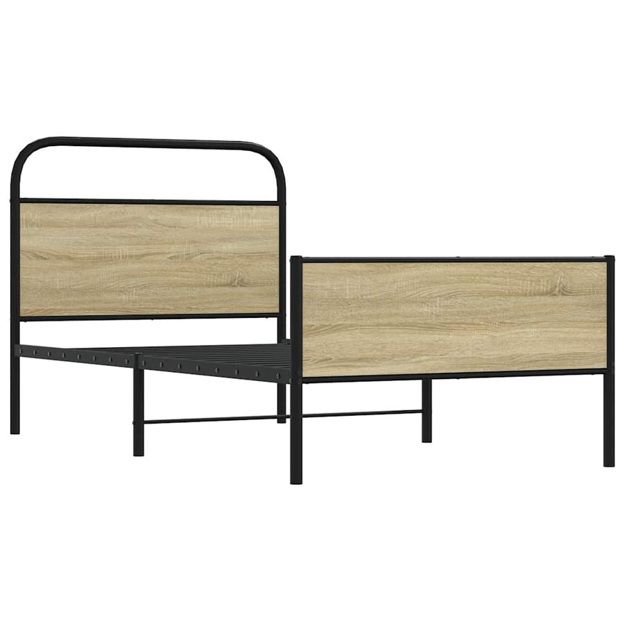 Bedframe zonder matras bewerkt hout sonoma eikenkleur 100x200cm