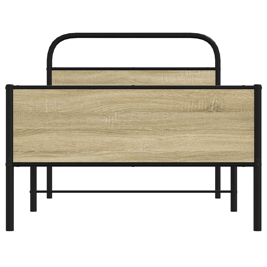 Bedframe zonder matras bewerkt hout sonoma eikenkleur 100x200cm