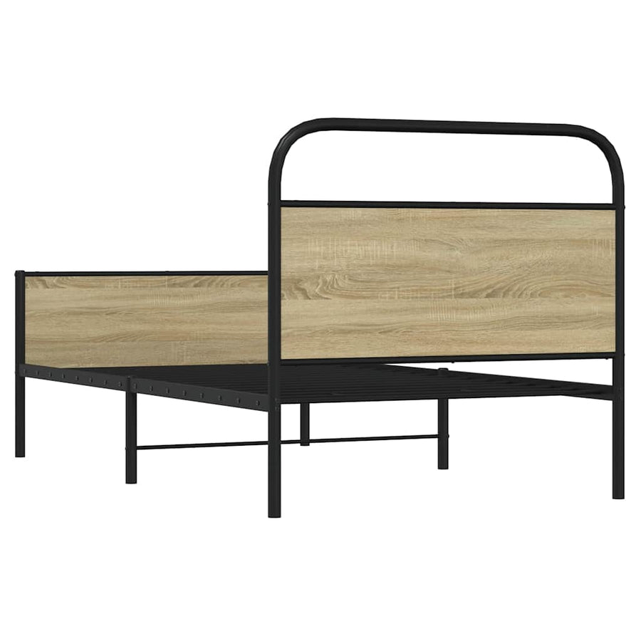 Bedframe zonder matras bewerkt hout sonoma eikenkleur 100x200cm