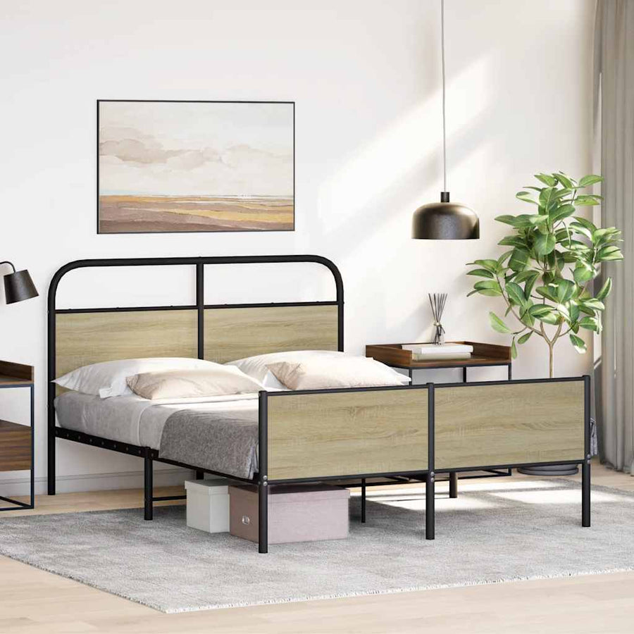 Bedframe zonder matras bewerkt hout sonoma eikenkleur 140x190cm