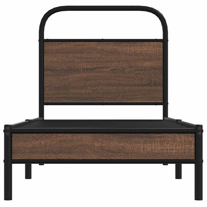 Bedframe zonder matras bewerkt hout bruin eikenkleur 75x190 cm