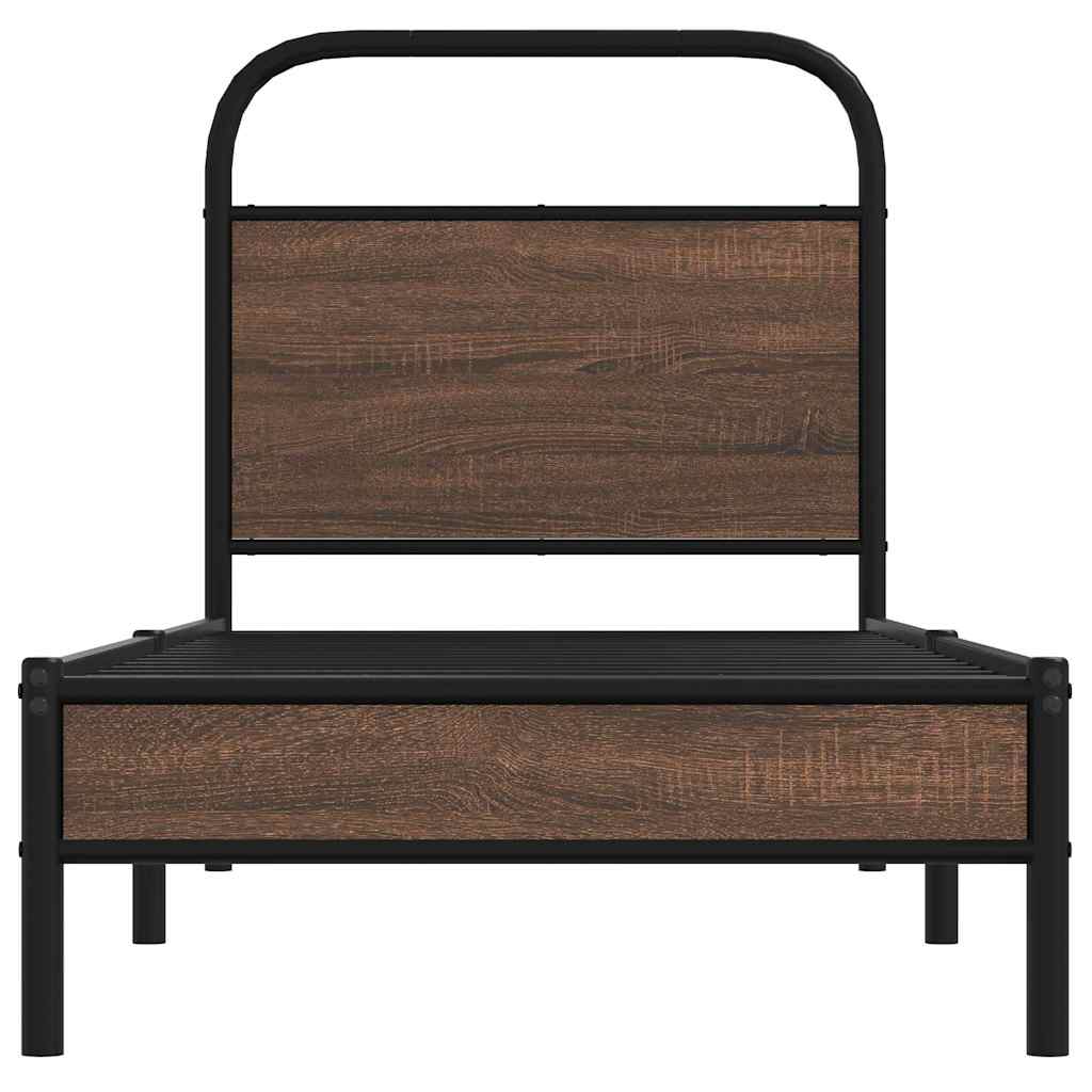Bedframe zonder matras bewerkt hout bruin eikenkleur 80x200 cm